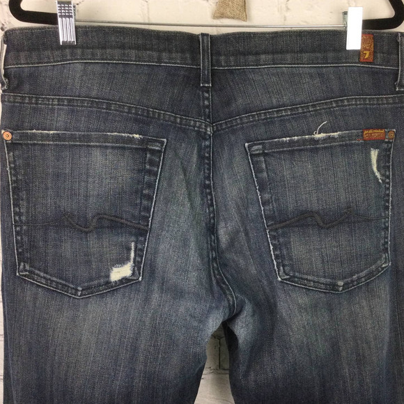 7 for all Mankind Austyn Men's Medium Wash Cotton Blend Straight Leg Jeans 36 - Picture 6 of 14